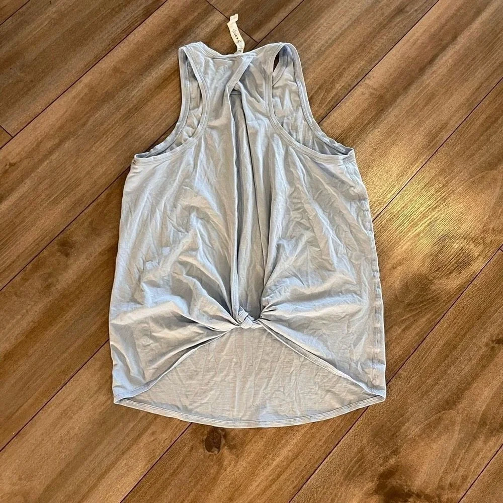 Lululemon It Is A Tie Tank Top Blue Pastel Pima Cotton Size 8